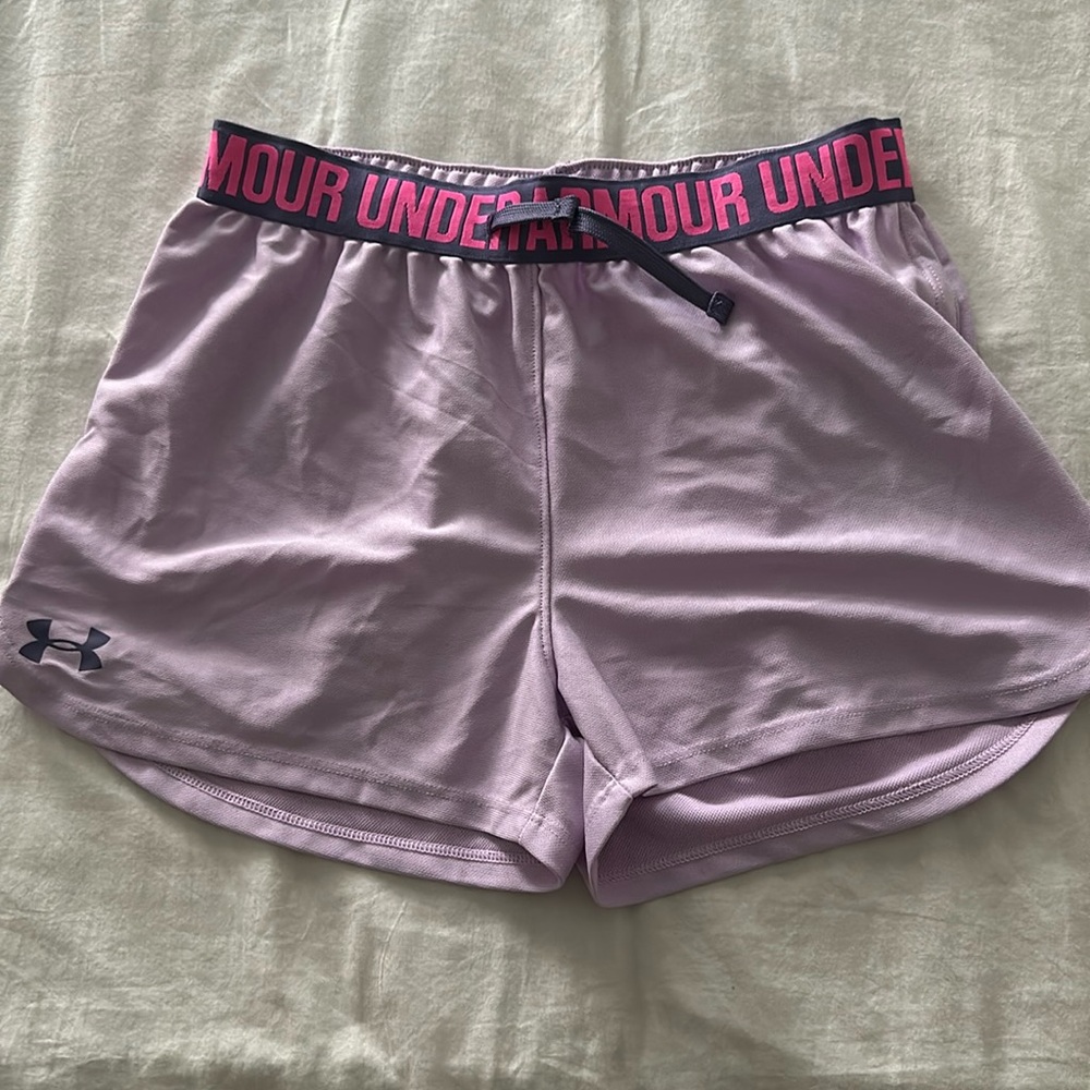 Girls Under Armour shorts in lavender
